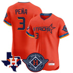 Kooe H.Astros #3 Jeremy Pe?a Player Orange City Connect Texas Patch Vapor Premier Limited Elite Home Stitched Jerseys