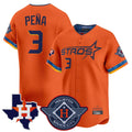 Kooe H.Astros #3 Jeremy Pe?a Player Orange City Connect Texas Patch Vapor Premier Limited Home Stitched Jerseys
