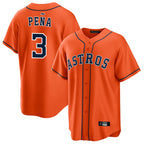 Kooe H.Astros #3 Jeremy Pe?a Player Orange Home Game Stitched Jerseys