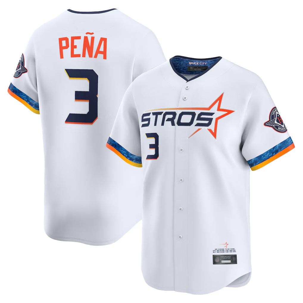 Kooe H.Astros #3 Jeremy Pe?a Player White City Connect Limited Home Stitched Jerseys