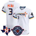 Kooe H.Astros #3 Jeremy Pe?a Player White City Connect Texas Patch Vapor Premier Limited Elite Home Stitched Jerseys