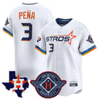Kooe H.Astros #3 Jeremy Pe?a Player White City Connect Texas Patch Vapor Premier Limited Home Stitched Jerseys