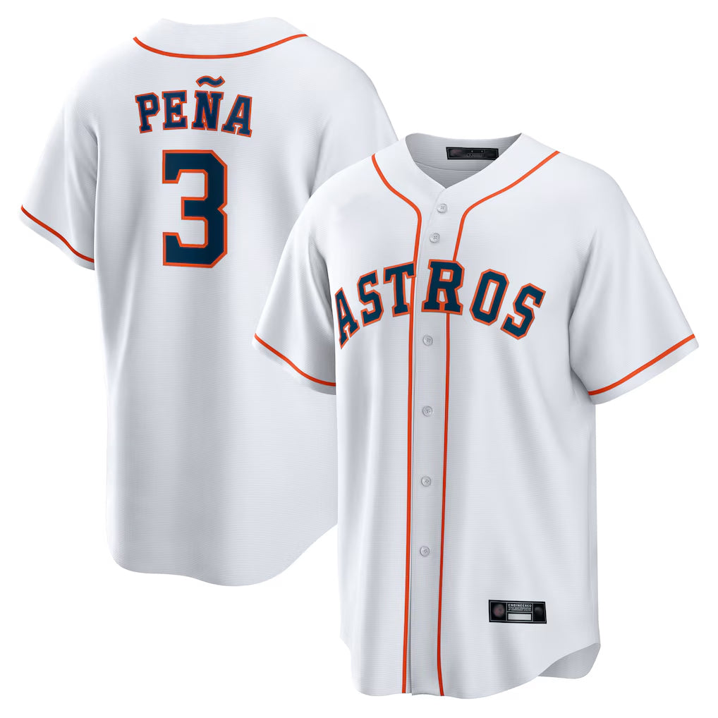 Kooe H.Astros #3 Jeremy Pe?a Player White Home Game Stitched Jerseys