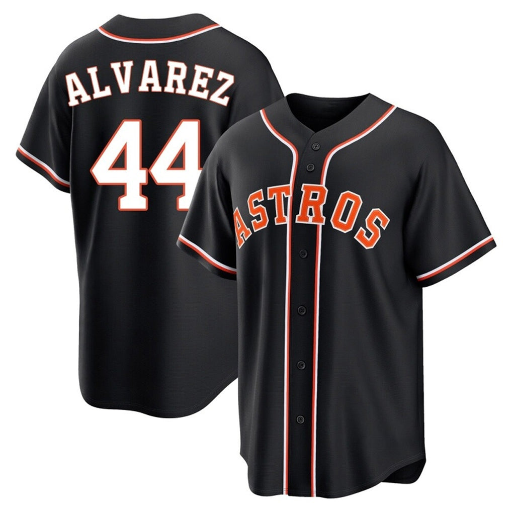 Kooe H.Astros #44 Yordan Alvarez Player Black Fashion Out Home Game Stitched Jerseys