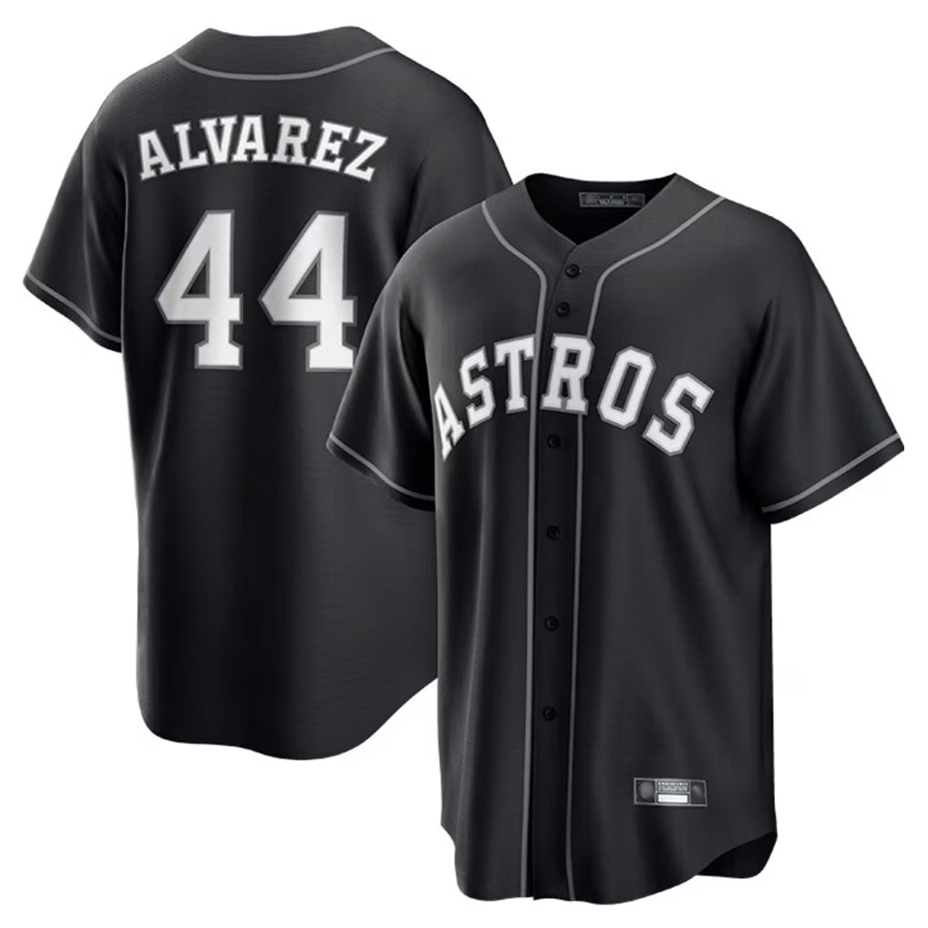 Kooe H.Astros #44 Yordan Alvarez Player Black Home Game Stitched Jerseys