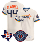 Kooe H.Astros #44 Yordan Alvarez Player Cream City Connect Texas Patch Vapor Premier Limited Elite Home Stitched Jerseys