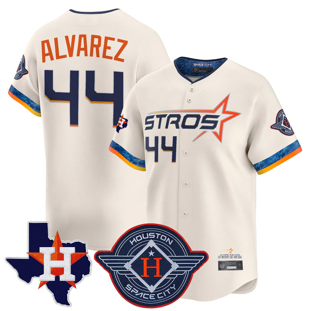 Kooe H.Astros #44 Yordan Alvarez Player Cream City Connect Texas Patch Vapor Premier Limited Home Stitched Jerseys