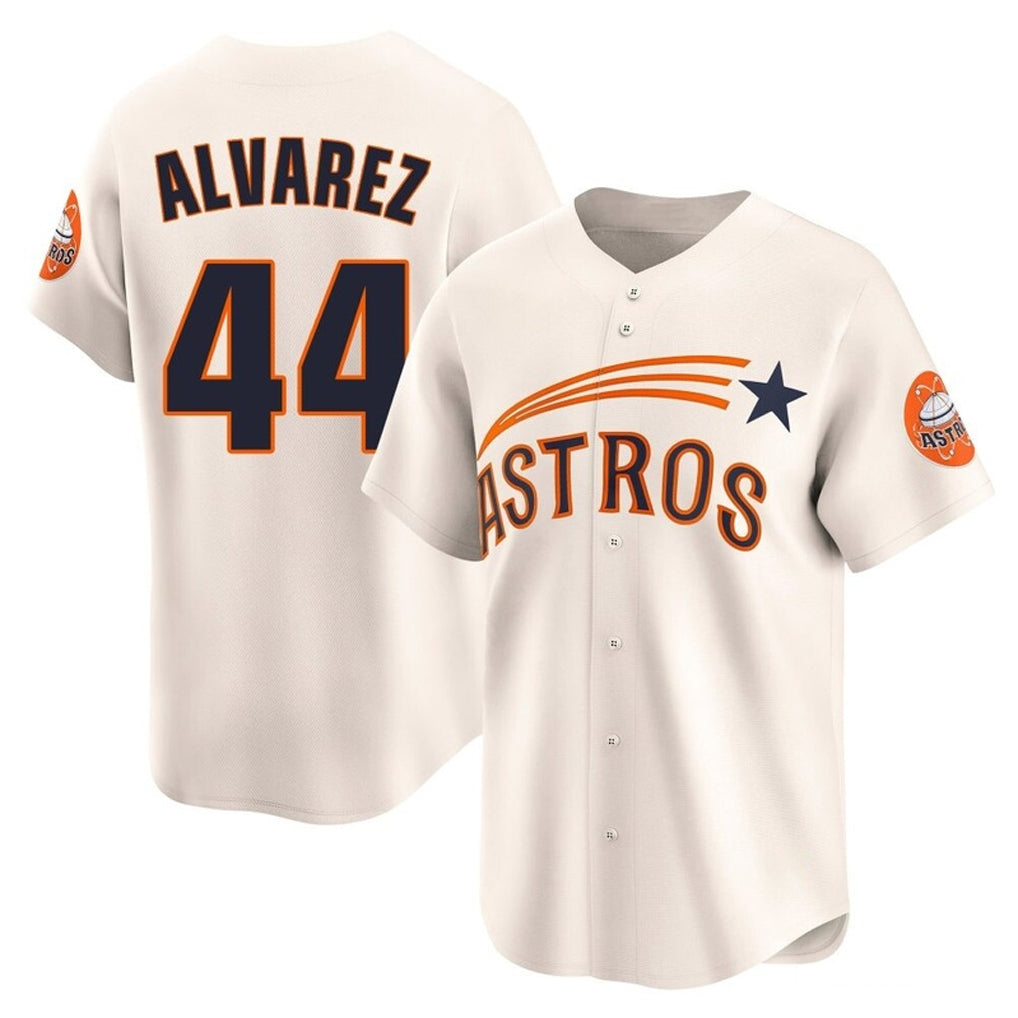 Kooe H.Astros #44 Yordan Alvarez Player Cream Throwback Cooperstown Collection Limited Stitched Jerseys