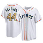 Kooe H.Astros #44 Yordan Alvarez Player Gold Collection Game Home Stitched Jerseys