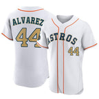 Kooe H.Astros #44 Yordan Alvarez Player Gold Collection Limited Elite Home Stitched Jerseys