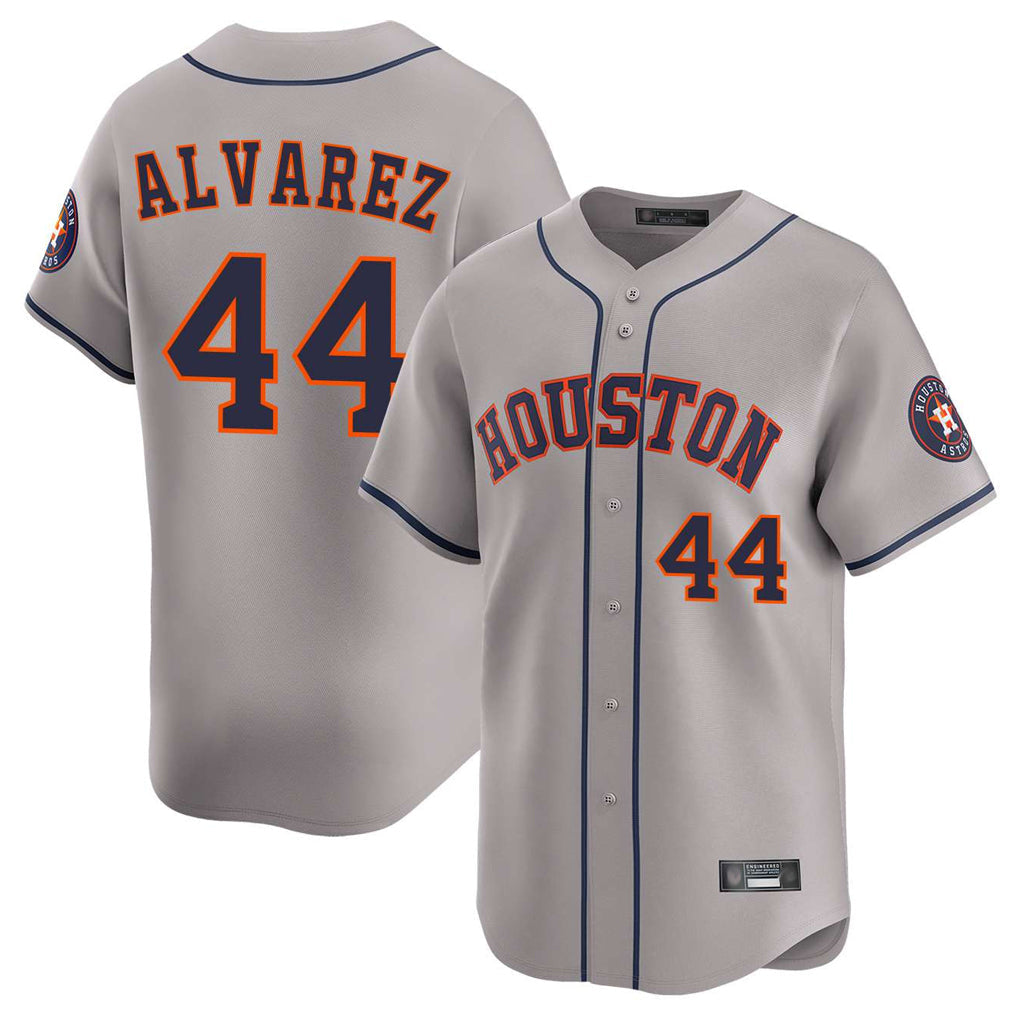 Kooe H.Astros #44 Yordan Alvarez Player Gray Home Limited Stitched Jerseys