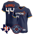 Kooe H.Astros #44 Yordan Alvarez Player Navy City Connect Texas Patch Vapor Premier Limited Elite Home Stitched Jerseys
