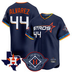 Kooe H.Astros #44 Yordan Alvarez Player Navy City Connect Texas Patch Vapor Premier Limited Home Stitched Jerseys