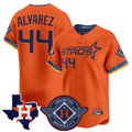 Kooe H.Astros #44 Yordan Alvarez Player Orange City Connect Texas Patch Vapor Premier Limited Home Stitched Jerseys