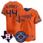 Kooe H.Astros #44 Yordan Alvarez Player Orange City Connect Texas Patch Vapor Premier Limited Home Stitched Jerseys