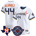 Kooe H.Astros #44 Yordan Alvarez Player White City Connect Texas Patch Vapor Premier Limited Home Stitched Jerseys