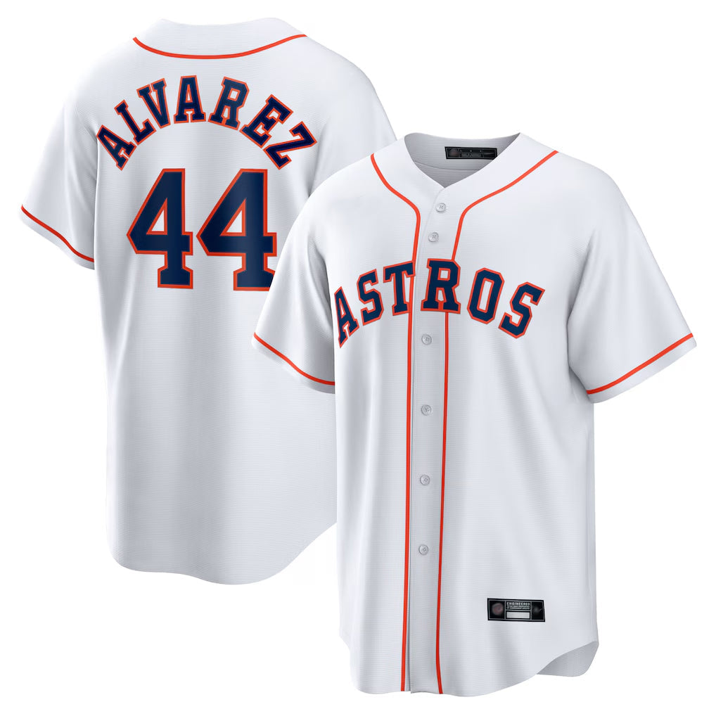Kooe H.Astros #44 Yordan Alvarez Player White Home Game Stitched Jerseys