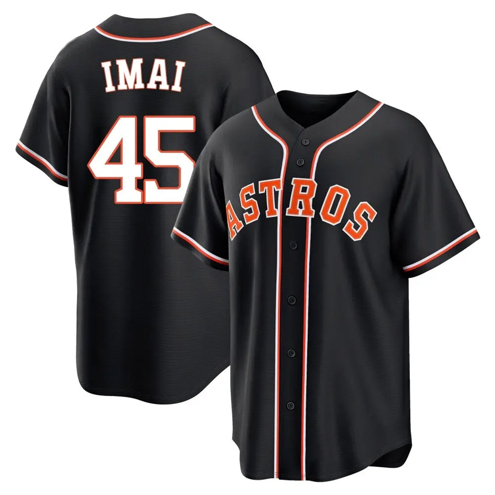 Kooe H.Astros #45 Tatsuya Imai Player Black Fashion Out Home Game Stitched Jerseys