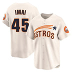 Kooe H.Astros #45 Tatsuya Imai Player Cream Throwback Cooperstown Collection Limited Stitched Jerseys