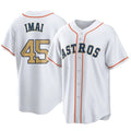 Kooe H.Astros #45 Tatsuya Imai Player Gold Collection Game Home Stitched Jerseys