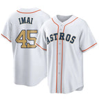 Kooe H.Astros #45 Tatsuya Imai Player Gold Collection Game Home Stitched Jerseys