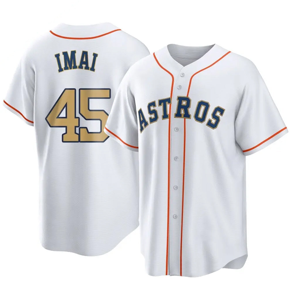 Kooe H.Astros #45 Tatsuya Imai Player Gold Collection Game Home Stitched Jerseys