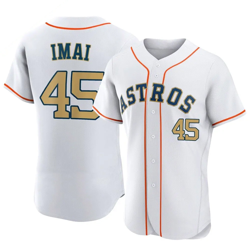 Kooe H.Astros #45 Tatsuya Imai Player Gold Collection Limited Elite Home Stitched Jerseys