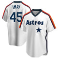 Kooe H.Astros #45 Tatsuya Imai Player White Cooperstown Collection T-shirt Stitched Jerseys