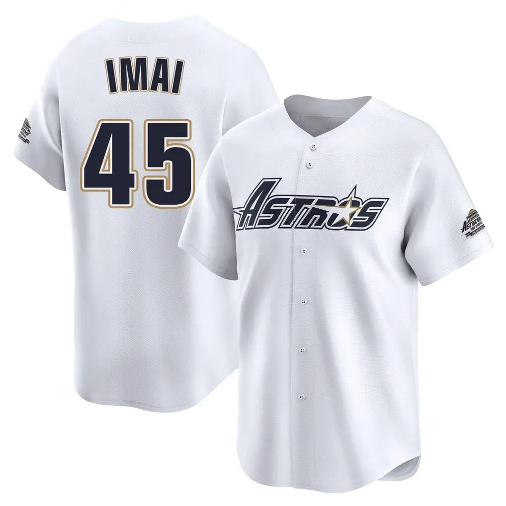 Kooe H.Astros #45 Tatsuya Imai Player White Throwback Cooperstown Collection Limited Stitched Jerseys