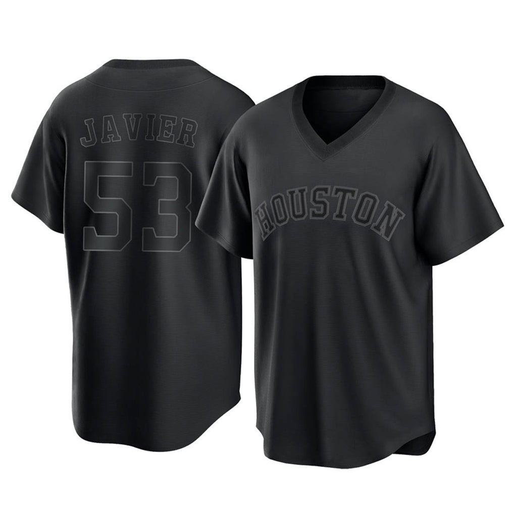 Kooe H.Astros #53 Cristian Javier Player Black Fashion T-shirt Home Game Stitched Jerseys