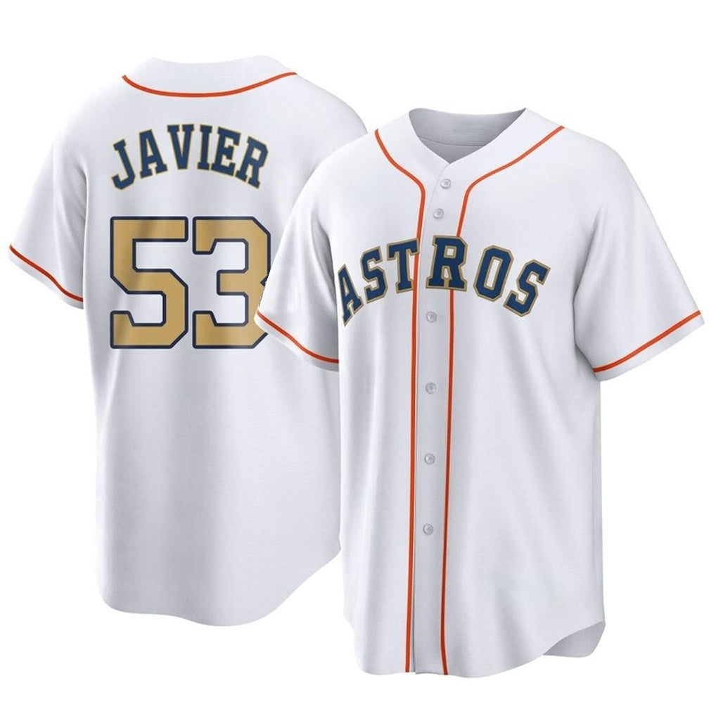 Kooe H.Astros #53 Cristian Javier Player Gold Collection Game Home Stitched Jerseys