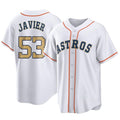 Kooe H.Astros #53 Cristian Javier Player Gold Collection Game Home Stitched Jerseys