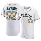 Kooe H.Astros #53 Cristian Javier Player Gold Collection Limited Elite Home Stitched Jerseys