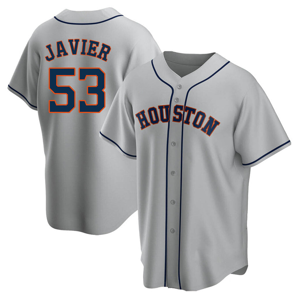 Kooe H.Astros #53 Cristian Javier Player Gray Home Game Stitched Jerseys