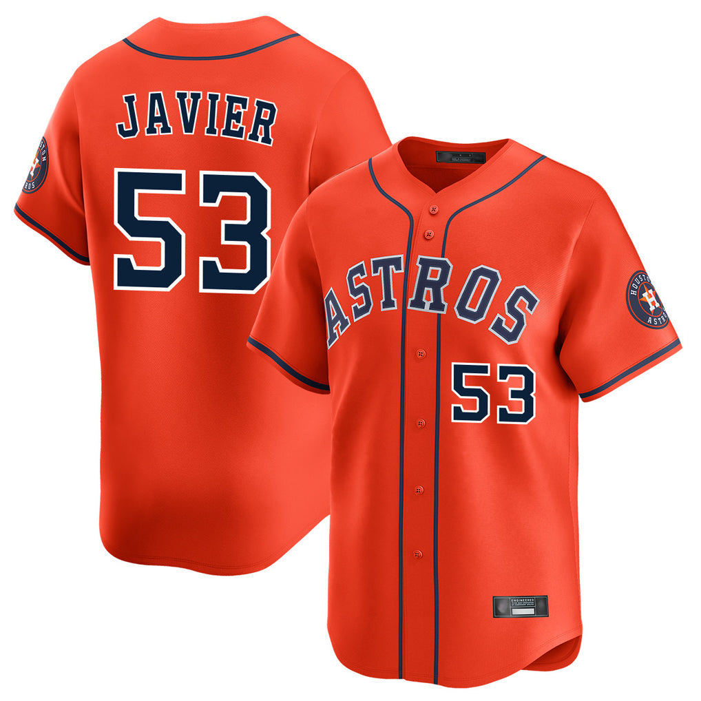 Kooe H.Astros #53 Cristian Javier Player Orange Home Limited Stitched Jerseys