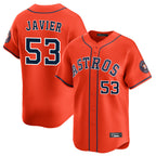 Kooe H.Astros #53 Cristian Javier Player Orange Home Limited Stitched Jerseys