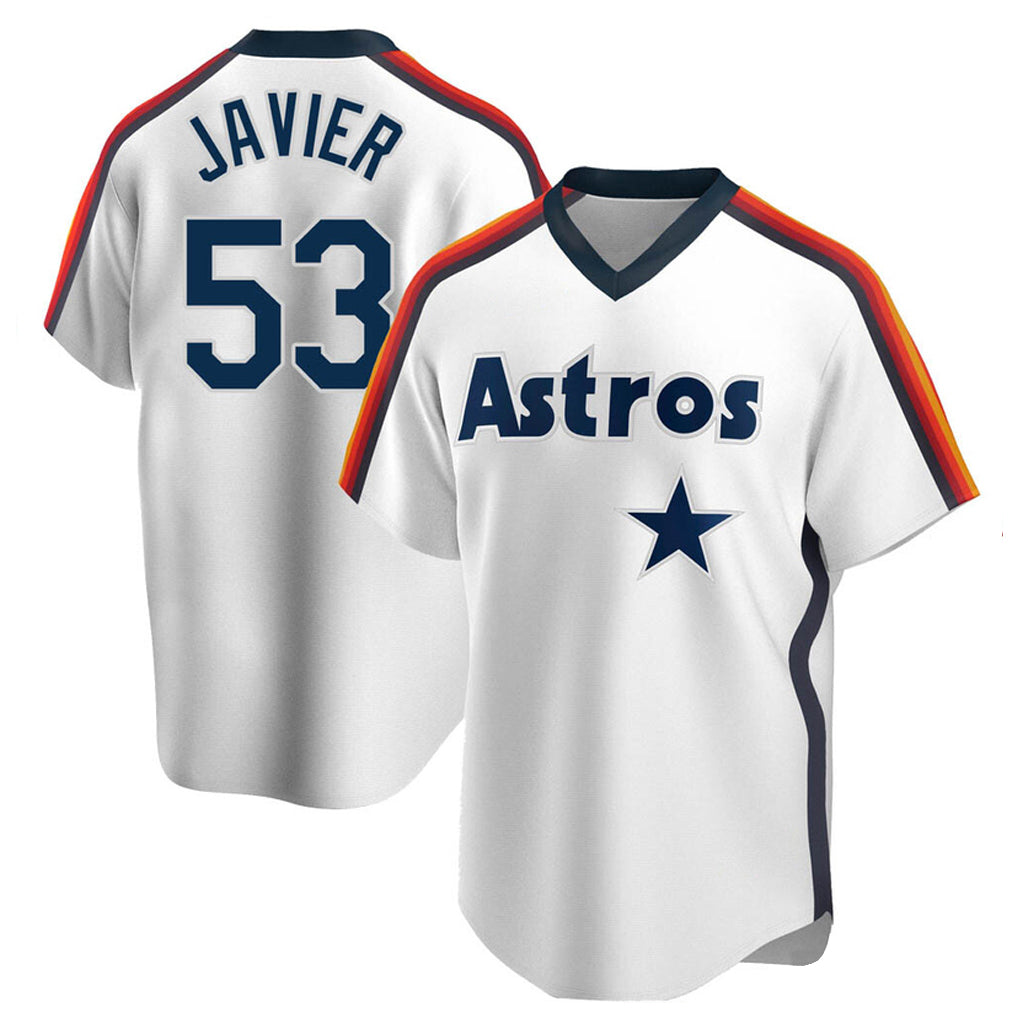 Kooe H.Astros #53 Cristian Javier Player White Cooperstown Collection T-shirt Stitched Jerseys