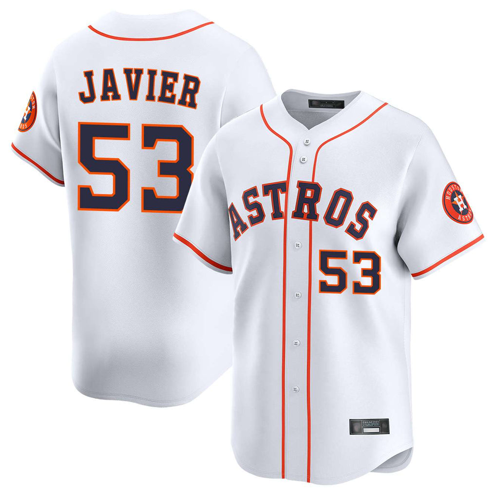 Kooe H.Astros #53 Cristian Javier Player White Home Limited Stitched Jerseys