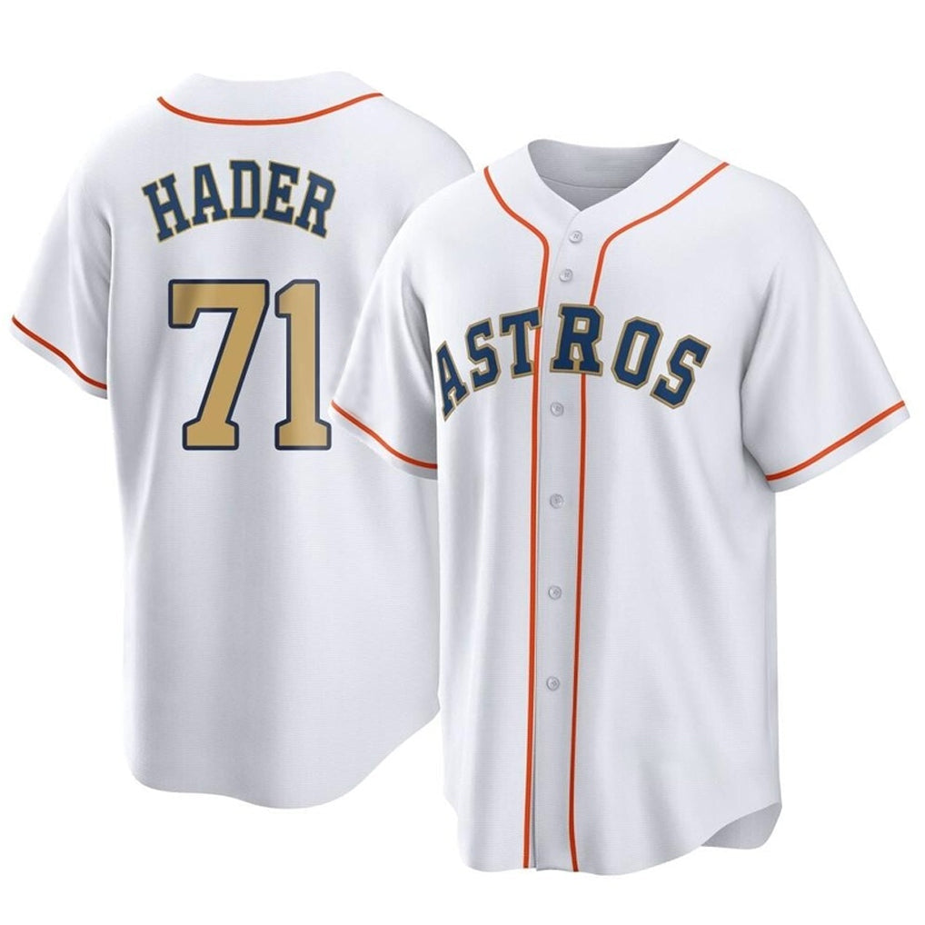 Kooe H.Astros #71 Josh Hader Player Gold Collection Game Home Stitched Jerseys