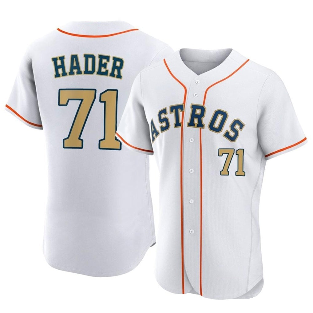 Kooe H.Astros #71 Josh Hader Player Gold Collection Limited Elite Home Stitched Jerseys