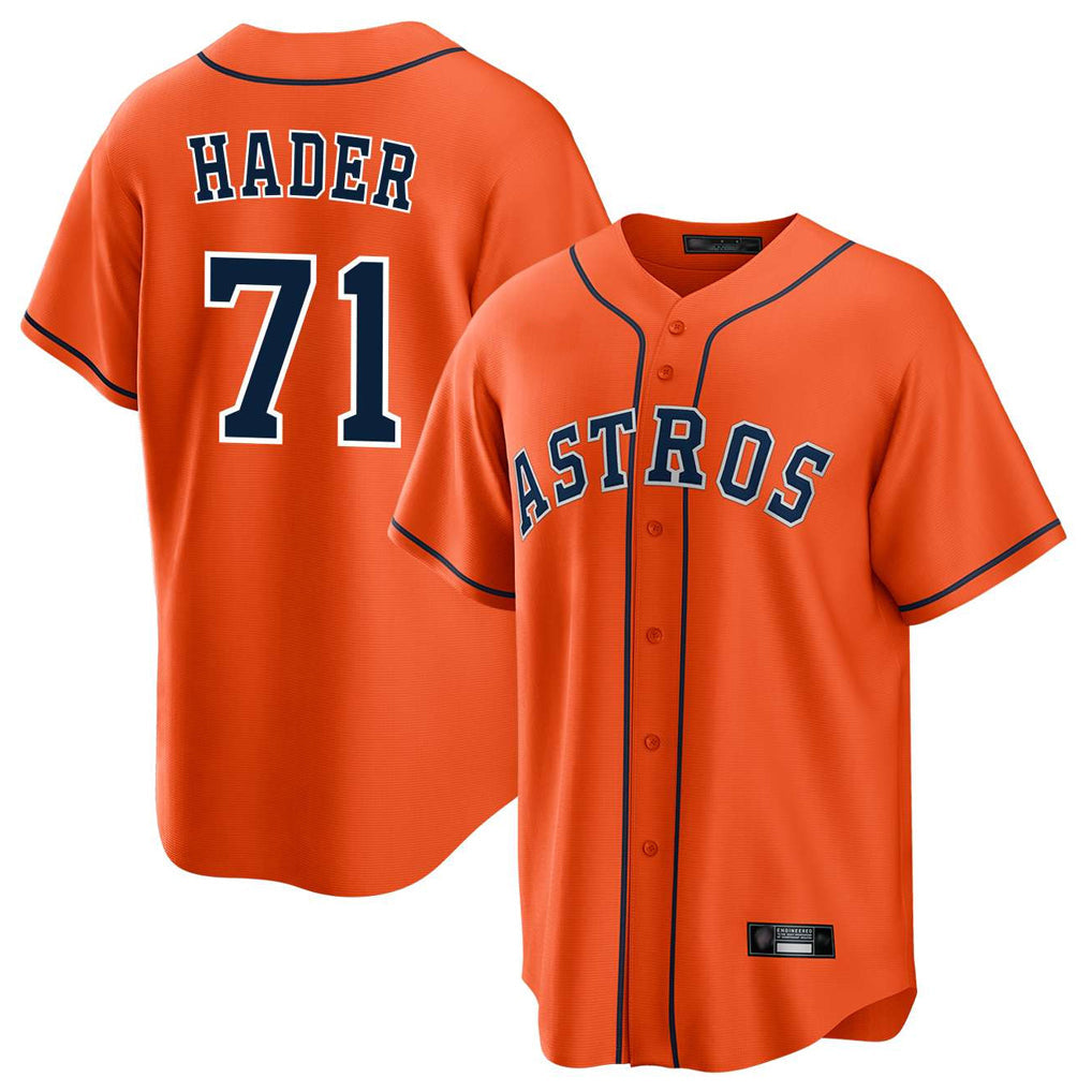 Kooe H.Astros #71 Josh Hader Player Orange Home Game Stitched Jerseys