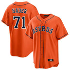 Kooe H.Astros #71 Josh Hader Player Orange Home Game Stitched Jerseys