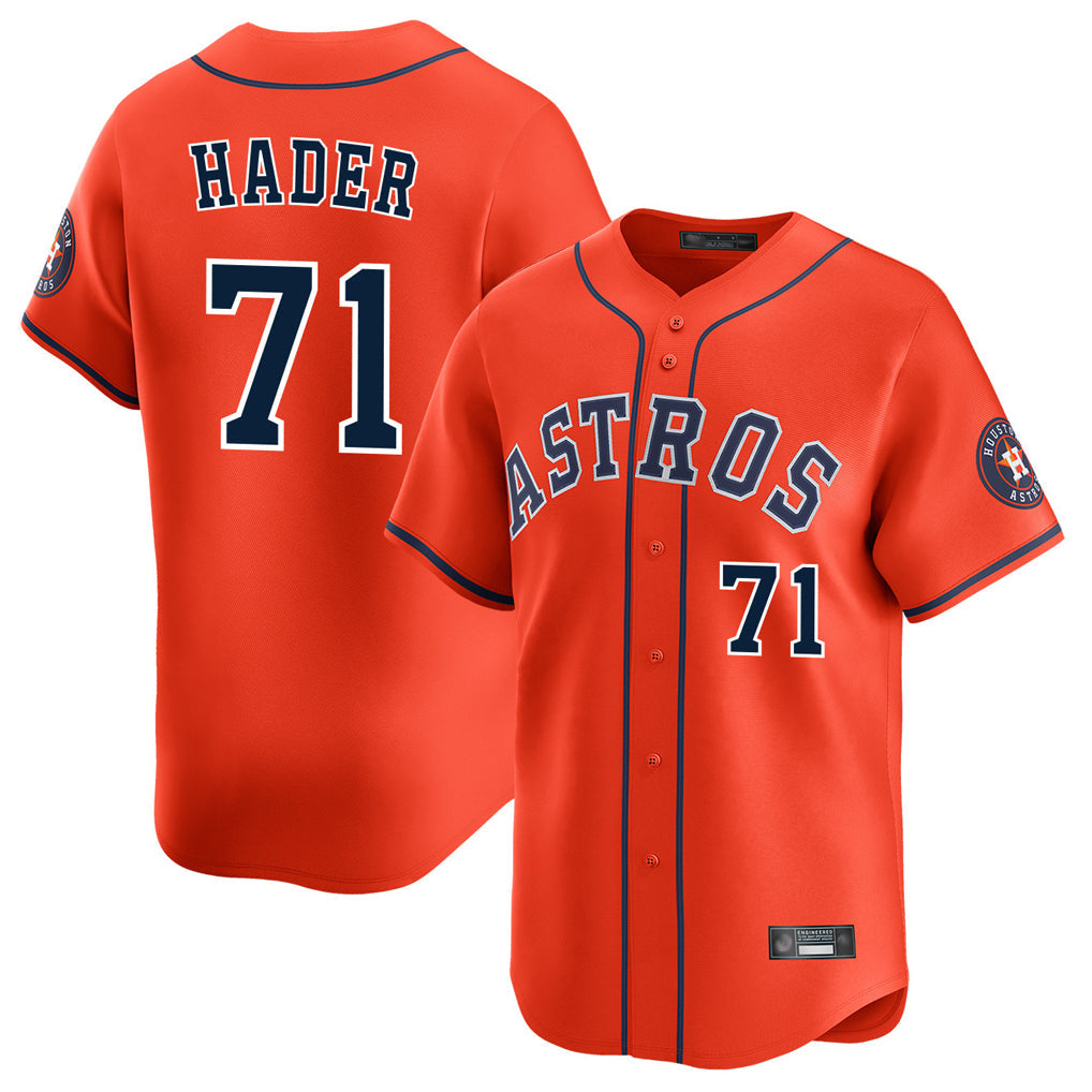 Kooe H.Astros #71 Josh Hader Player Orange Home Limited Stitched Jerseys