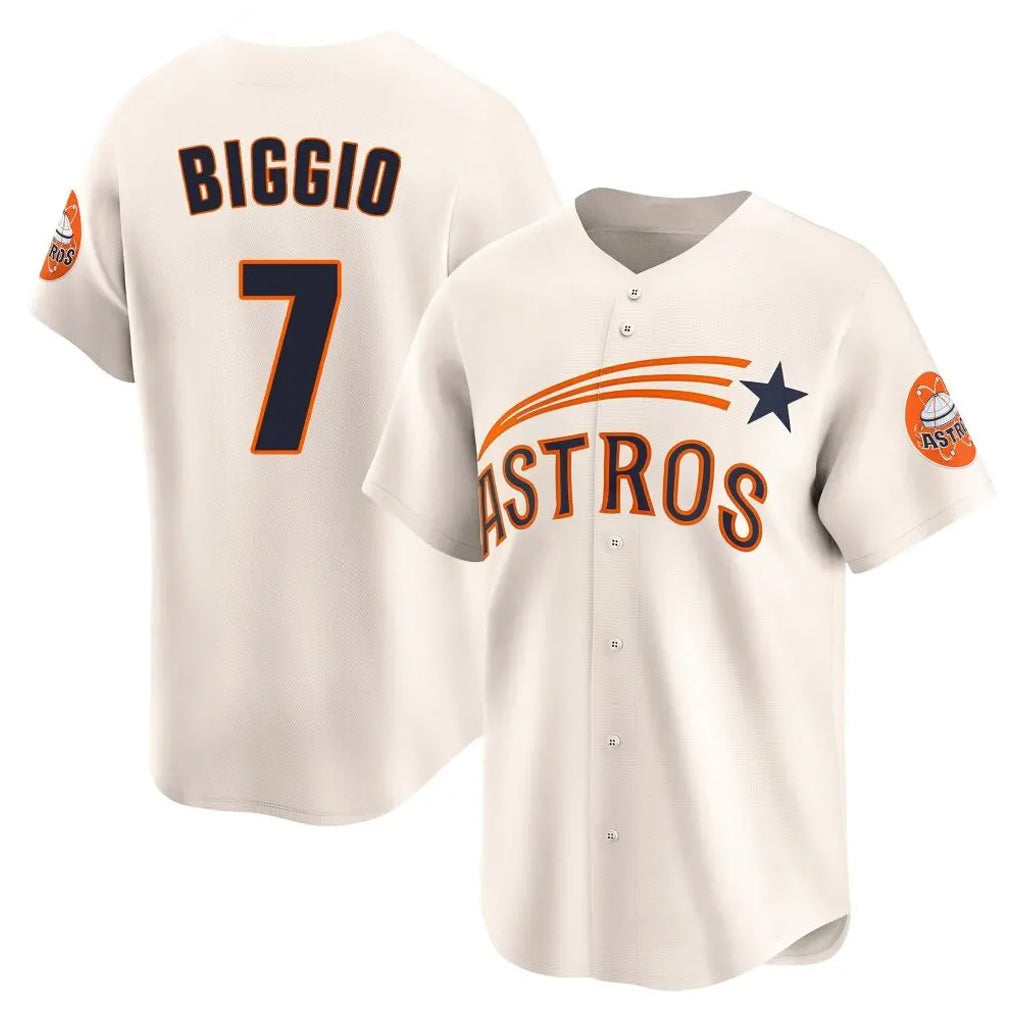 Kooe H.Astros #7 Craig Biggio Player Cream Throwback Cooperstown Collection Limited Stitched Jerseys