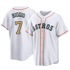 Kooe H.Astros #7 Craig Biggio Player Gold Collection Game Home Stitched Jerseys