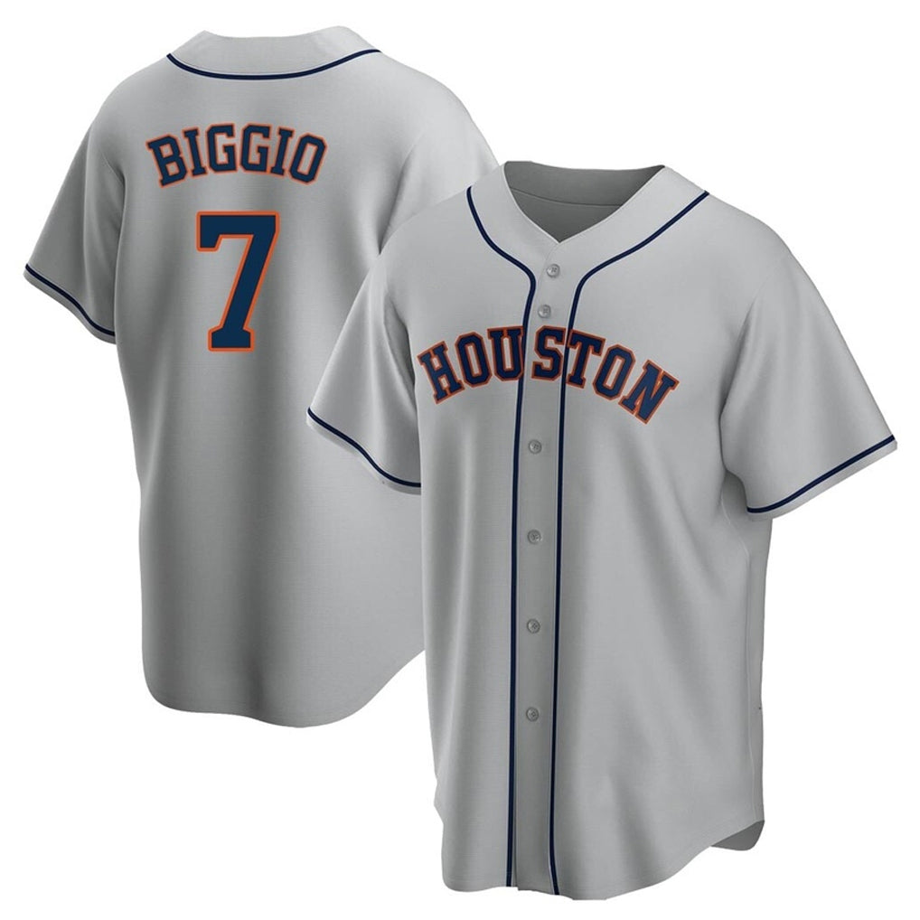Kooe H.Astros #7 Craig Biggio Player Gray Home Game Stitched Jerseys