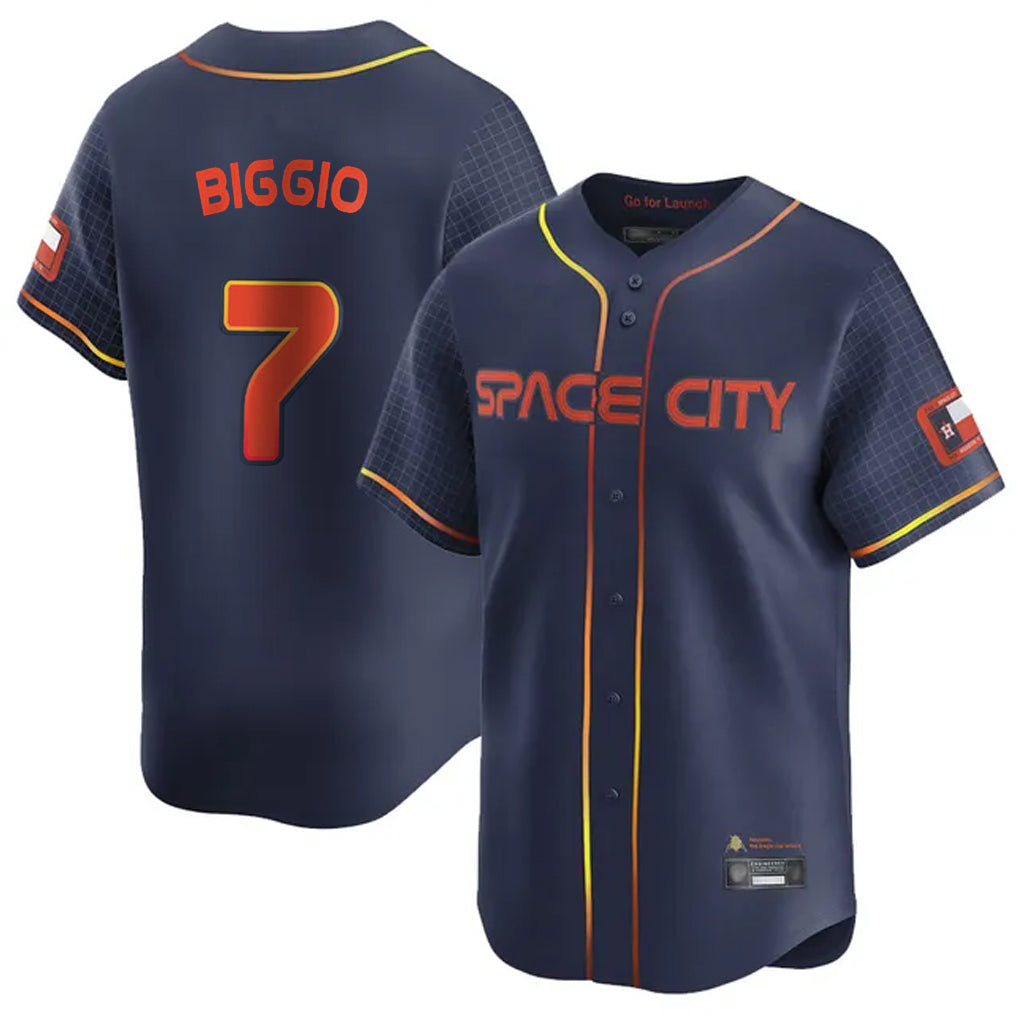 Kooe H.Astros #7 Craig Biggio Player Navy City Connect Home Limited Stitched Jerseys