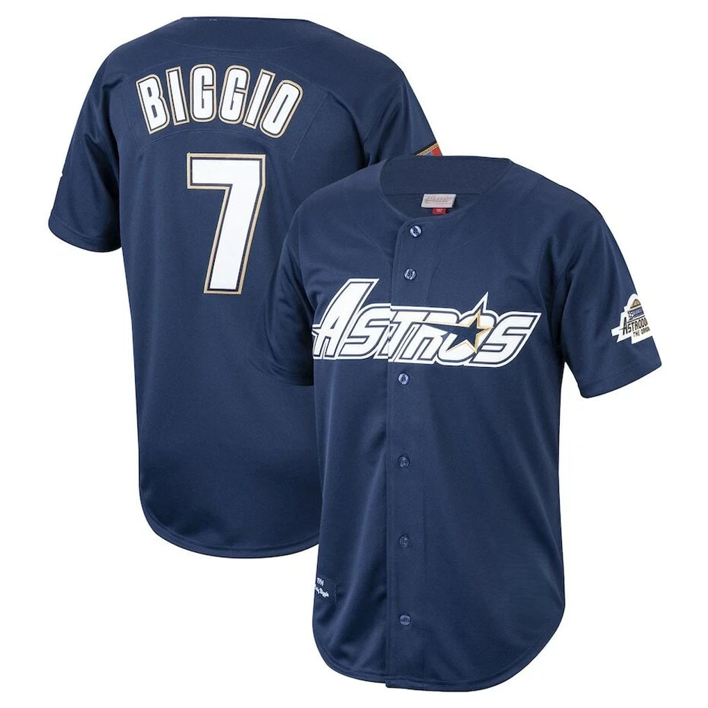 Kooe H.Astros #7 Craig Biggio Player Navy Mitchell & Ness Cooperstown Collection 1994 Limited Stitched Jerseys