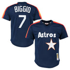 Kooe H.Astros #7 Craig Biggio Player Navy Mitchell & Ness Cooperstown Mesh Limited Stitched Jerseys