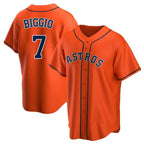Kooe H.Astros #7 Craig Biggio Player Orange Home Game Stitched Jerseys